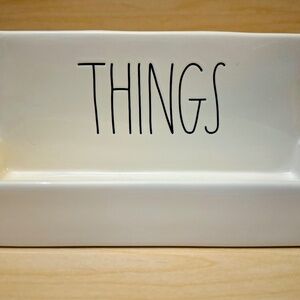 Rae Dunn "Things" Organizer Ivory - Tray For Kitchen Bath Bedroom Office